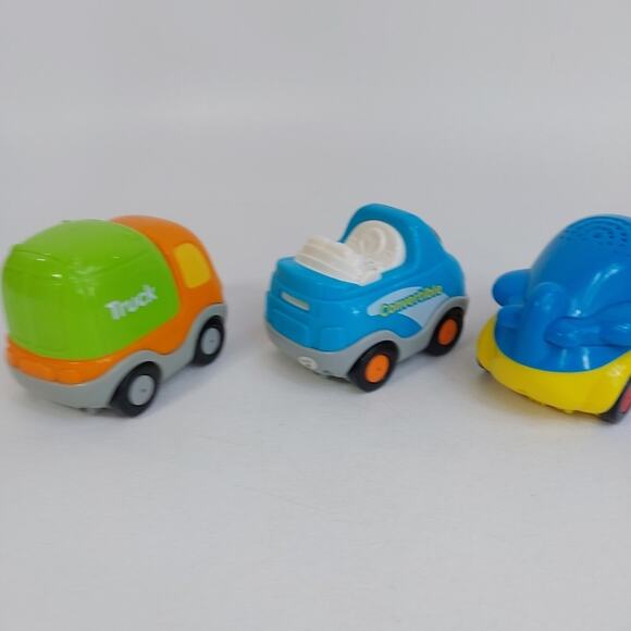 Vtech Go Go Smart Wheels Green Orange Truck, Blue Convertible, Blue Airplane - Picture 6 of 7